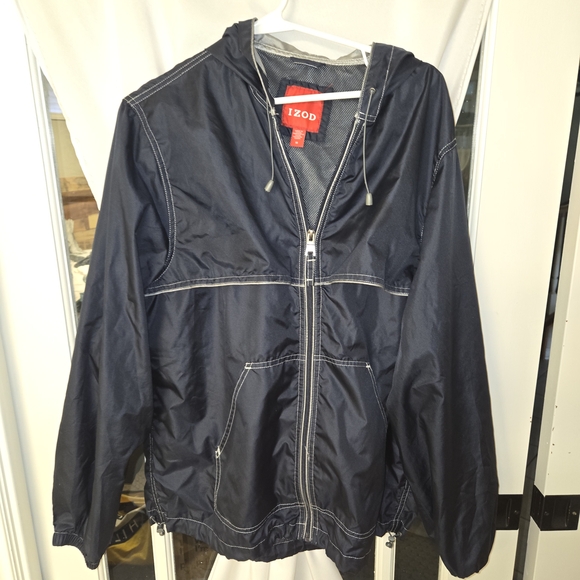 Izod Navy Hooded Jacket - Picture 1 of 2